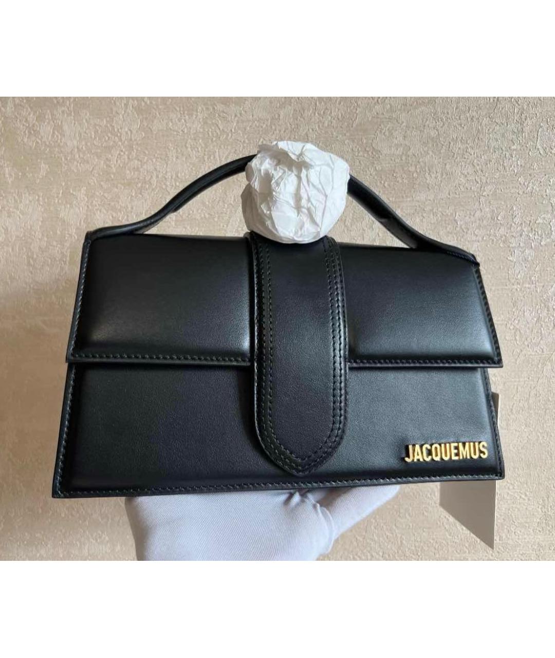 JACQUEMUS Черная кожаная сумка через плечо, фото 8