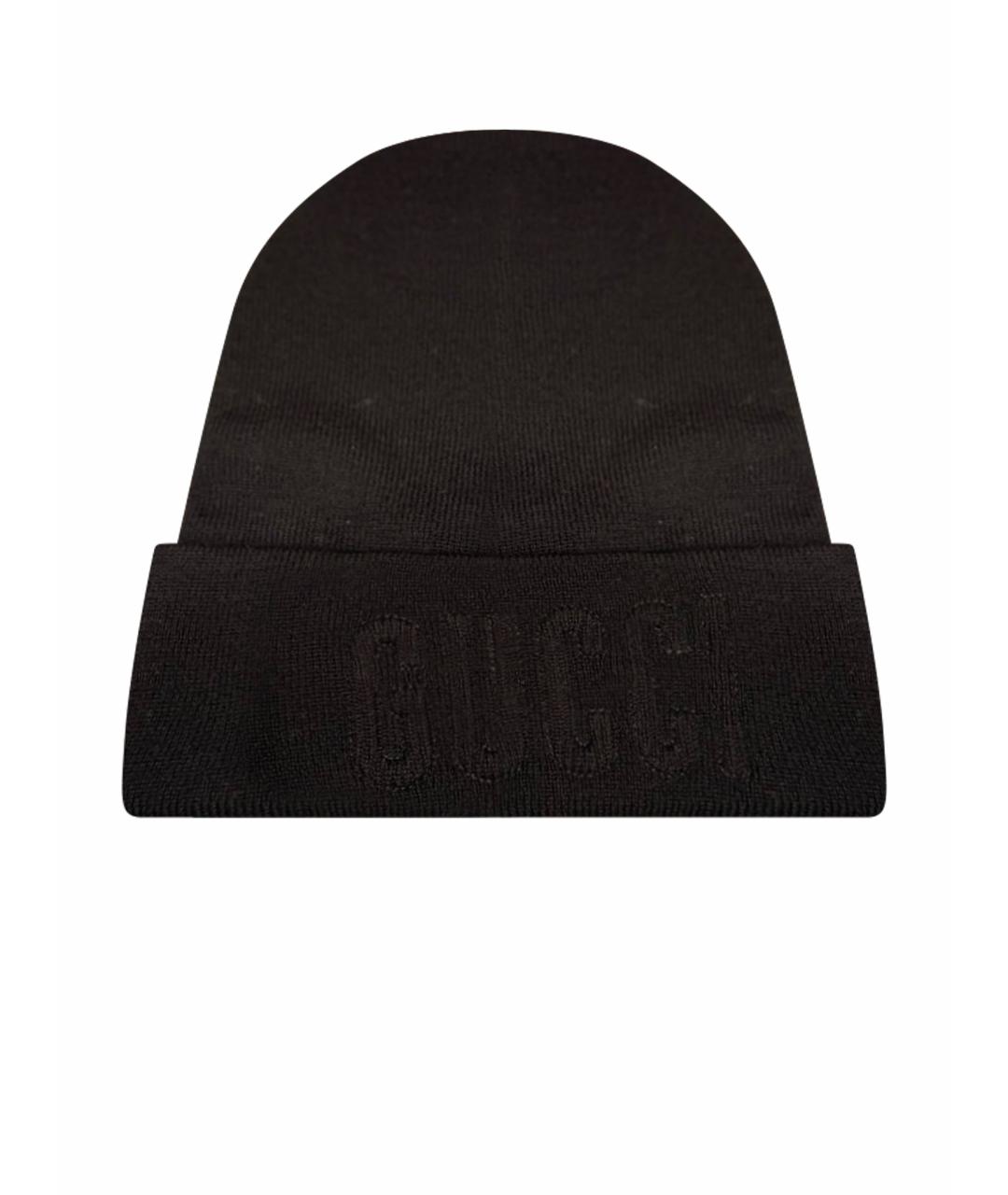 GUCCI Черная шерстяная шапка, фото 1