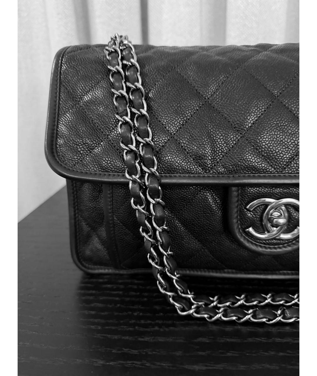 CHANEL Черная кожаная сумка через плечо, фото 4