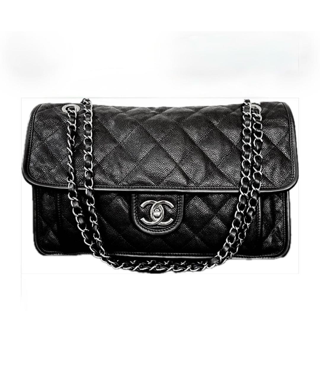 CHANEL Черная кожаная сумка через плечо, фото 6