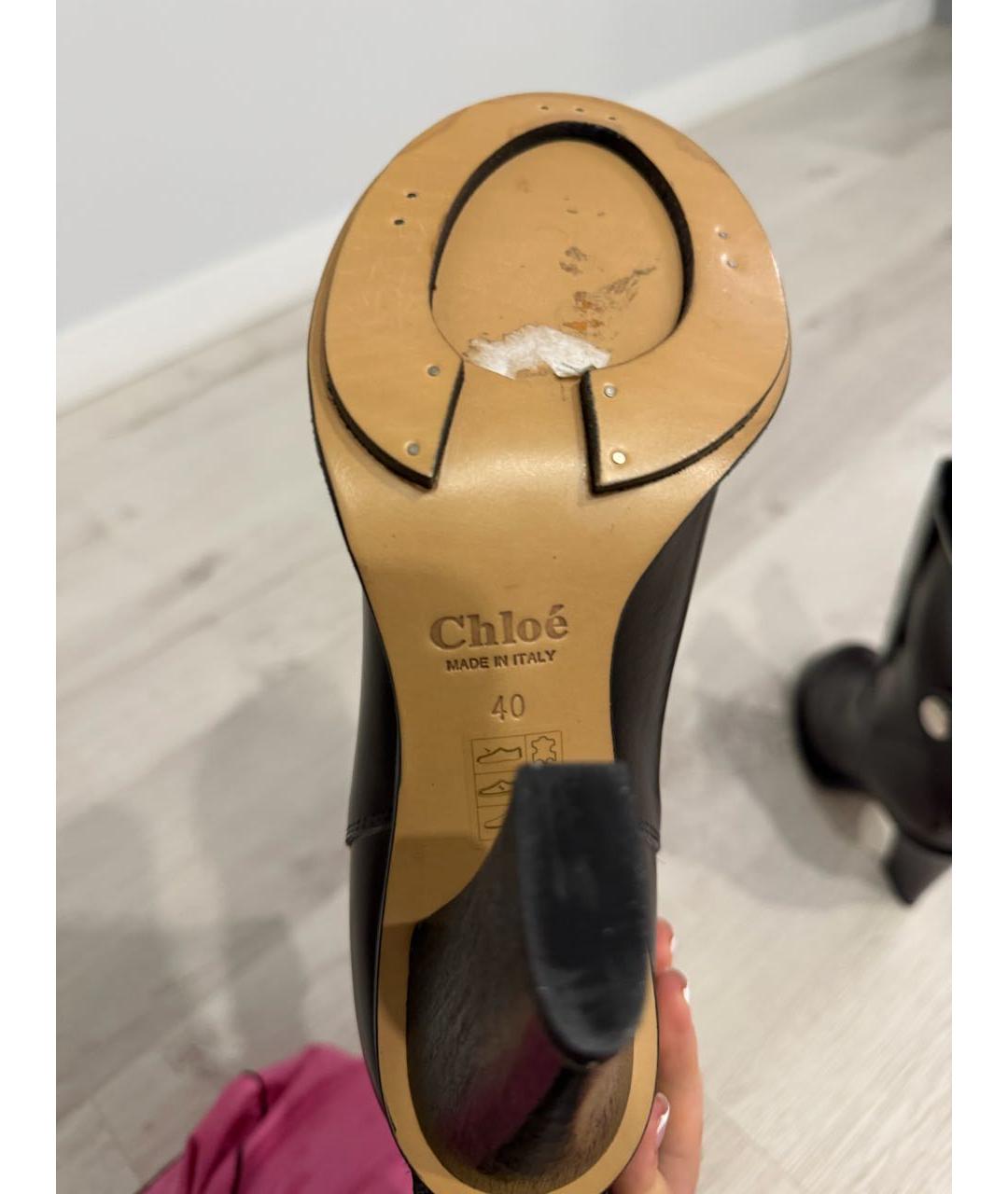 CHLOE Коричневые кожаные ботильоны, фото 5