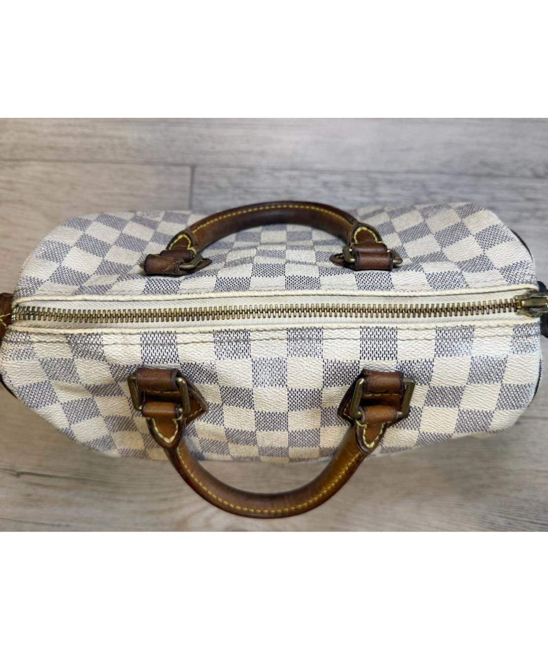 LOUIS VUITTON Белая сумка с короткими ручками из канвы, фото 5
