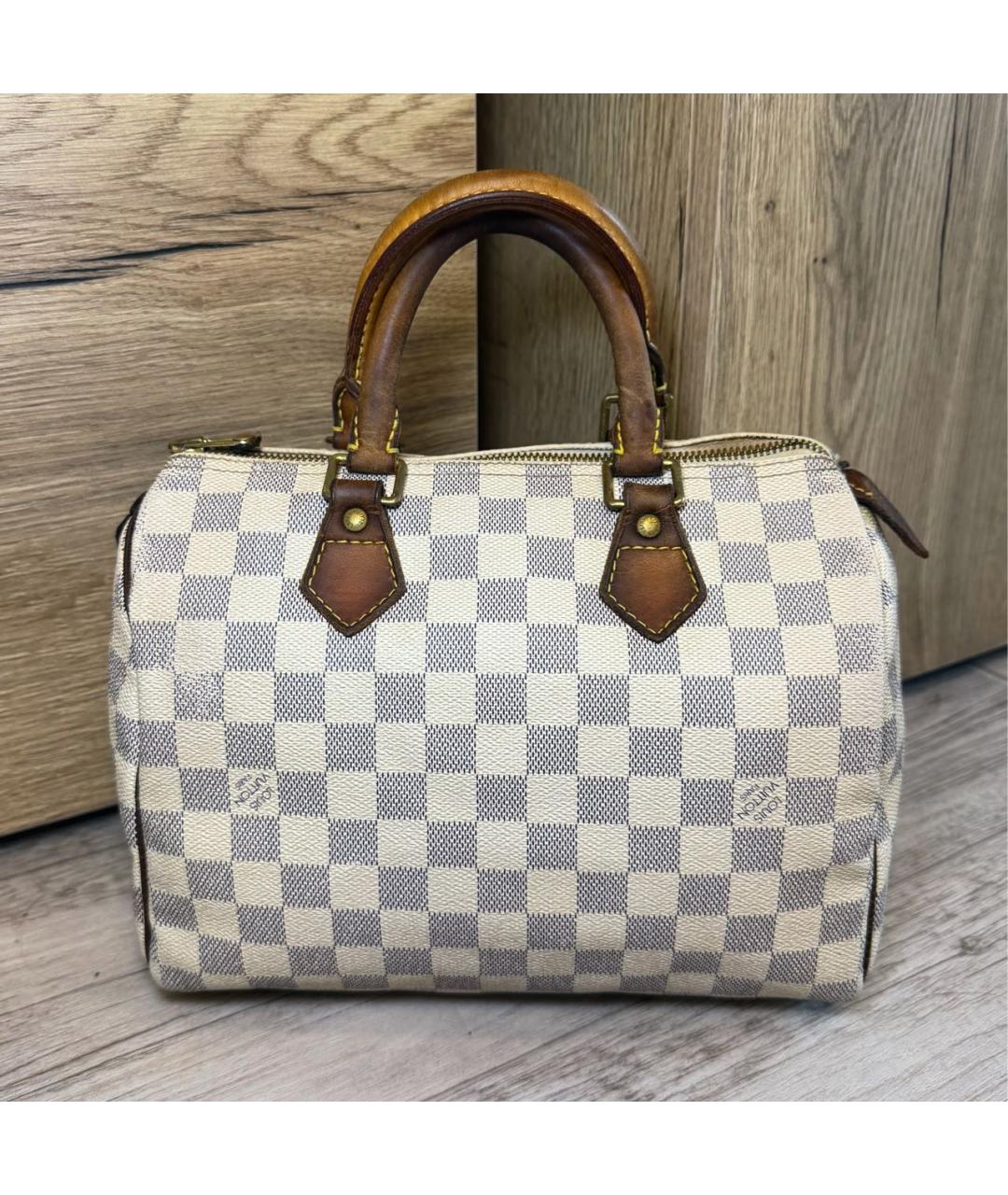 LOUIS VUITTON Белая сумка с короткими ручками из канвы, фото 2