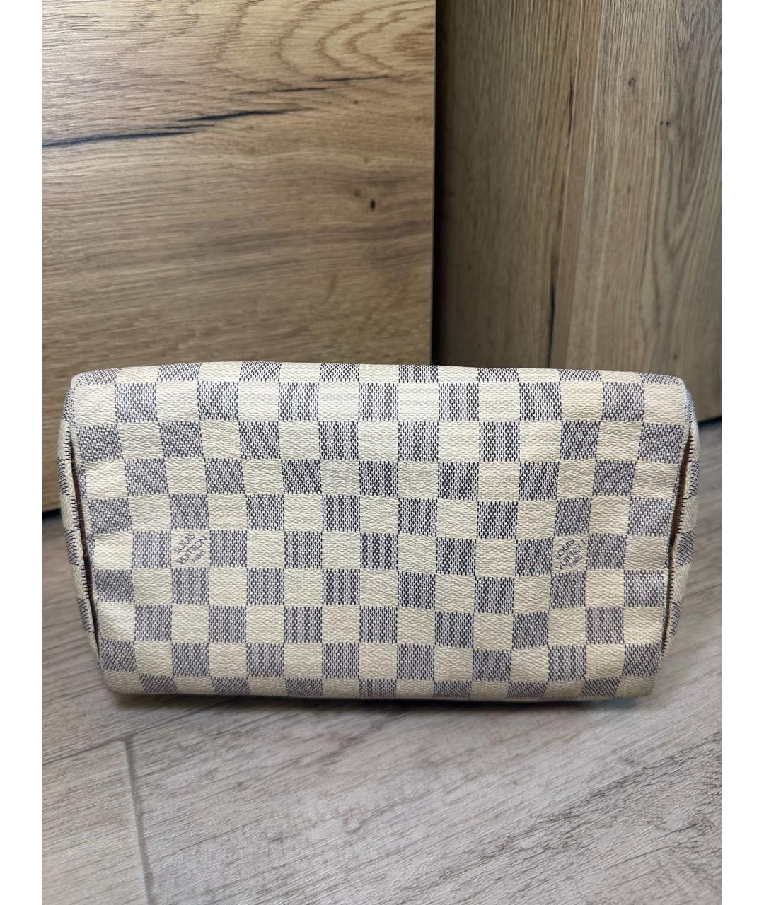 LOUIS VUITTON Белая сумка с короткими ручками из канвы, фото 6
