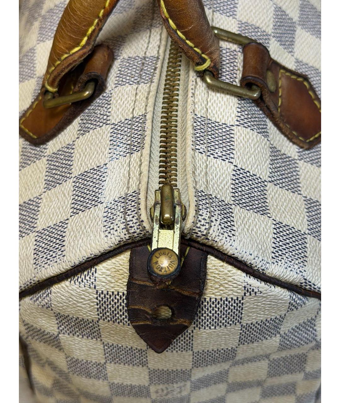 LOUIS VUITTON Белая сумка с короткими ручками из канвы, фото 8