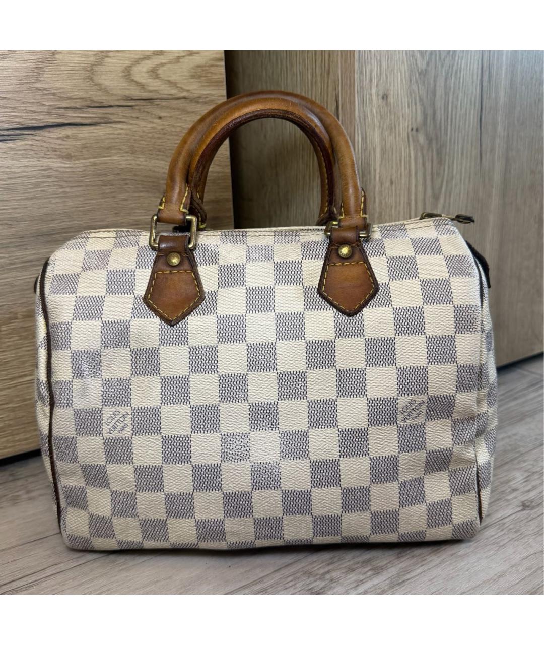 LOUIS VUITTON Белая сумка с короткими ручками из канвы, фото 9