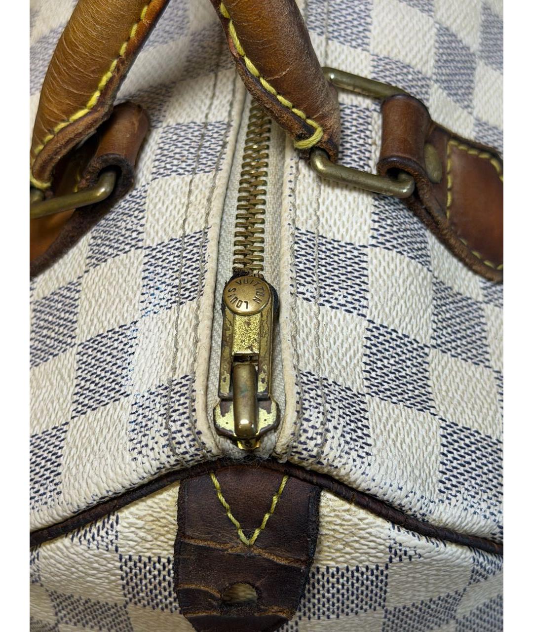 LOUIS VUITTON Белая сумка с короткими ручками из канвы, фото 7