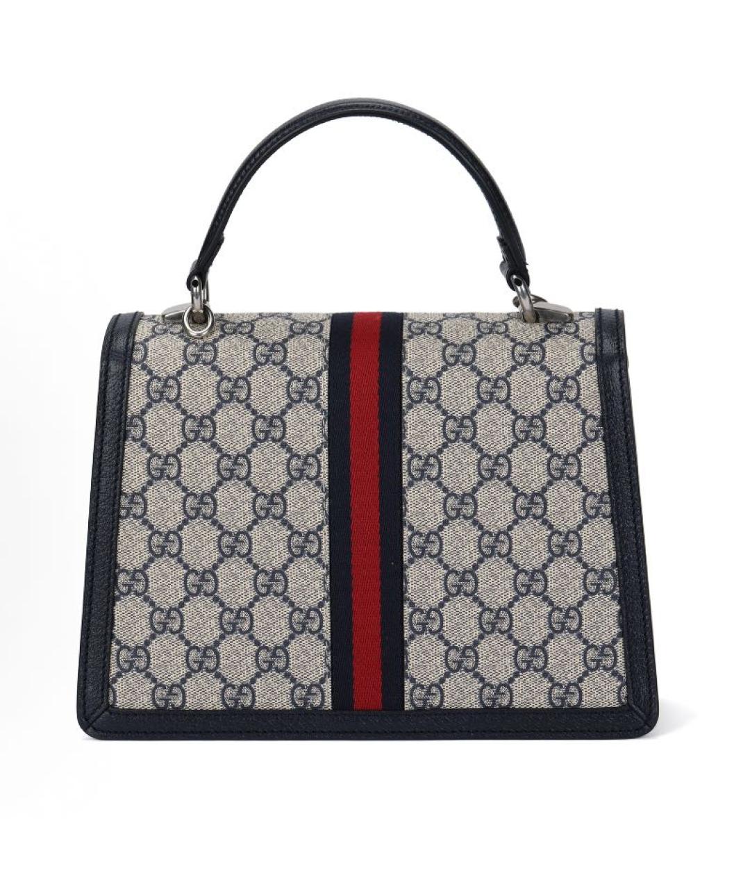 GUCCI Темно-синяя сумка через плечо из канвы, фото 2