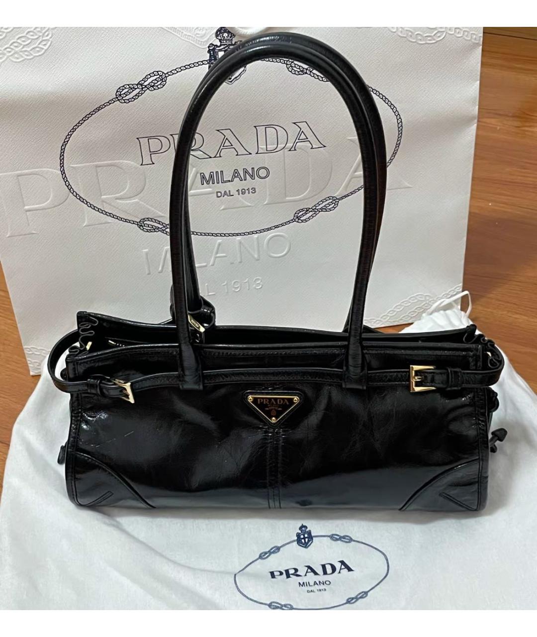 PRADA Черная кожаная сумка через плечо, фото 4