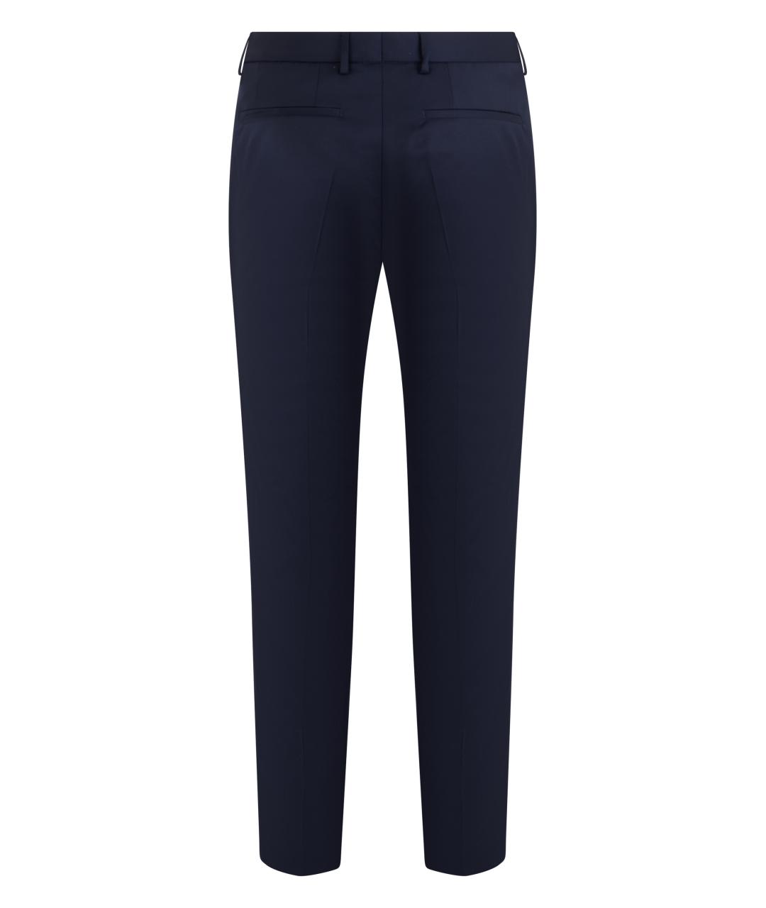 HUGO BOSS Синие полиэстеровые классические брюки, фото 2
