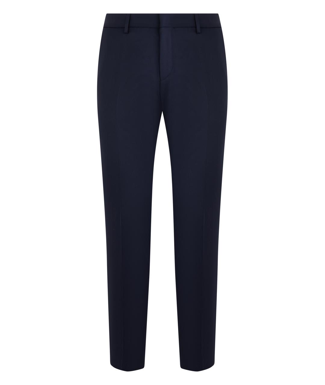 HUGO BOSS Синие полиэстеровые классические брюки, фото 1
