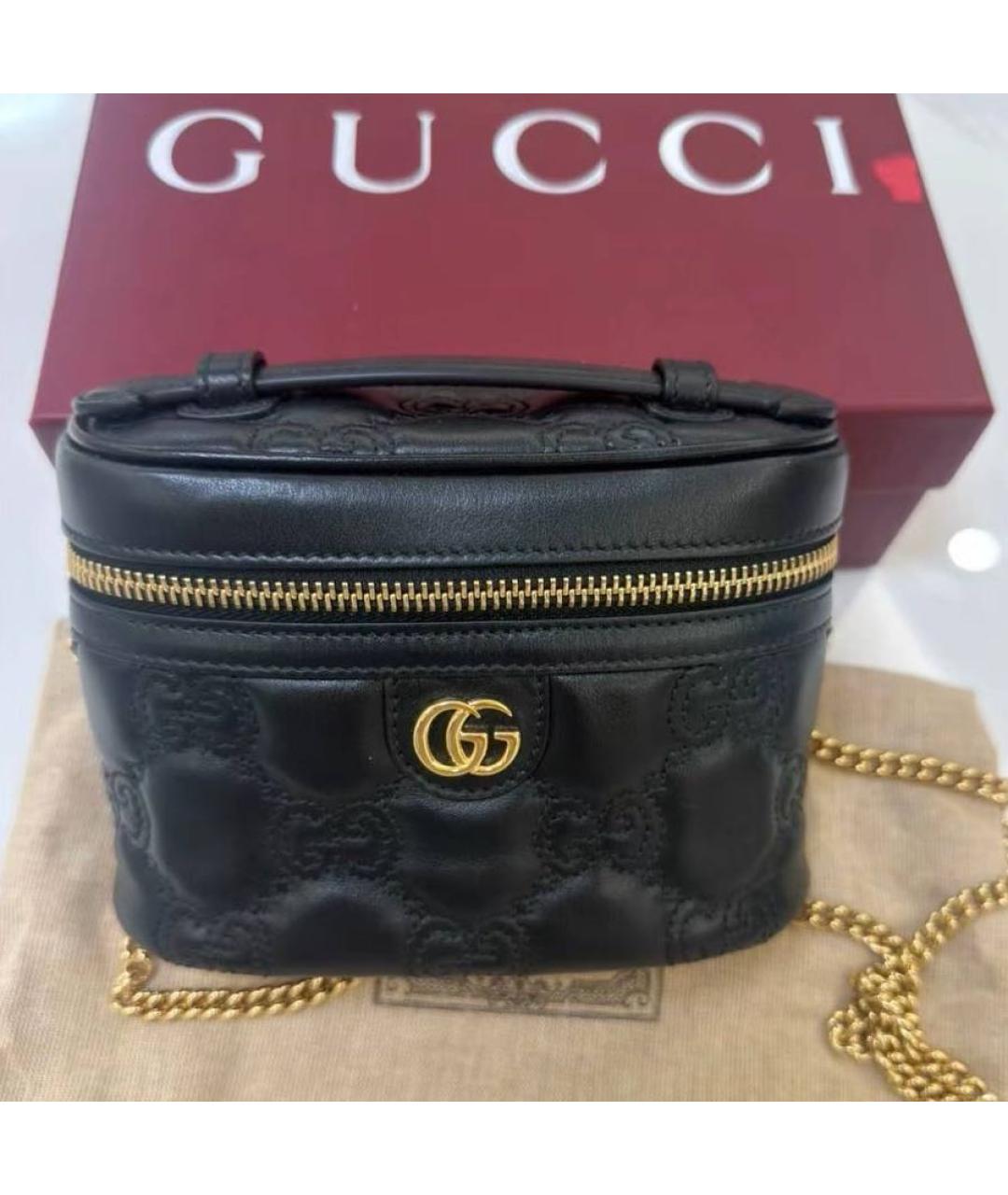 GUCCI Черная кожаная сумка через плечо, фото 3