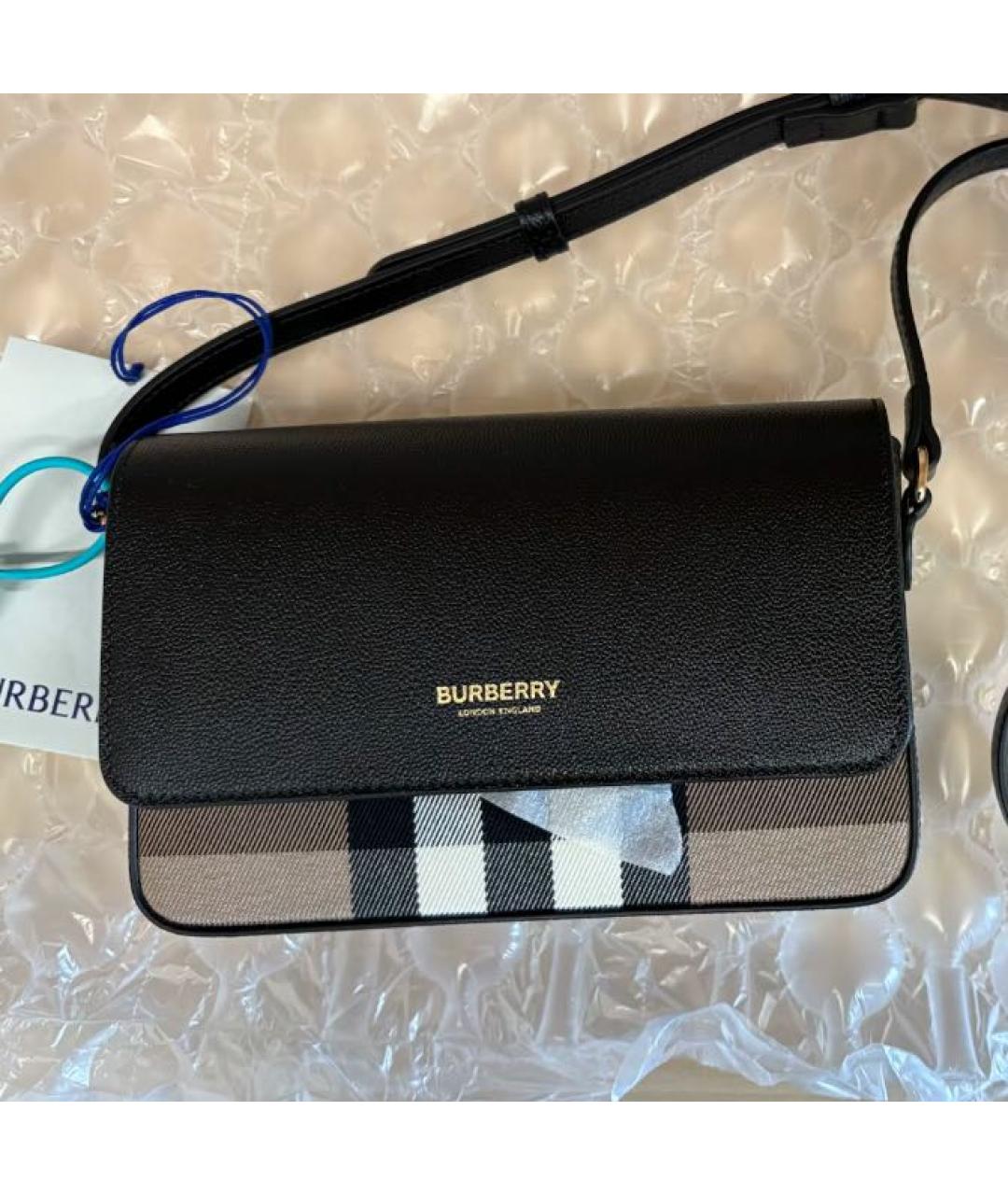 BURBERRY Черная кожаная сумка через плечо, фото 3