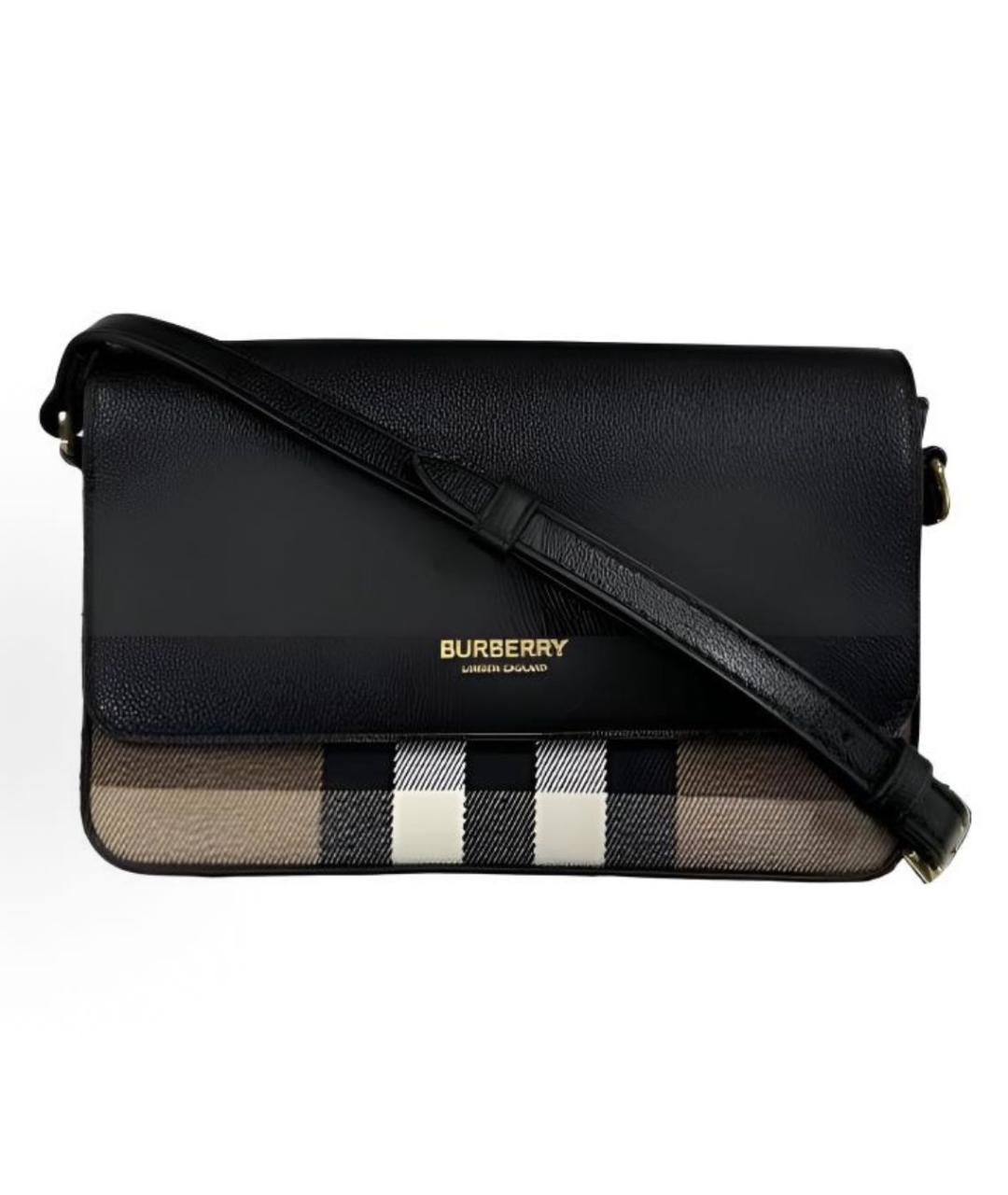 BURBERRY Черная кожаная сумка через плечо, фото 5