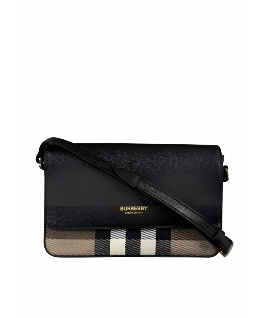 BURBERRY Черная кожаная сумка через плечо, фото 1