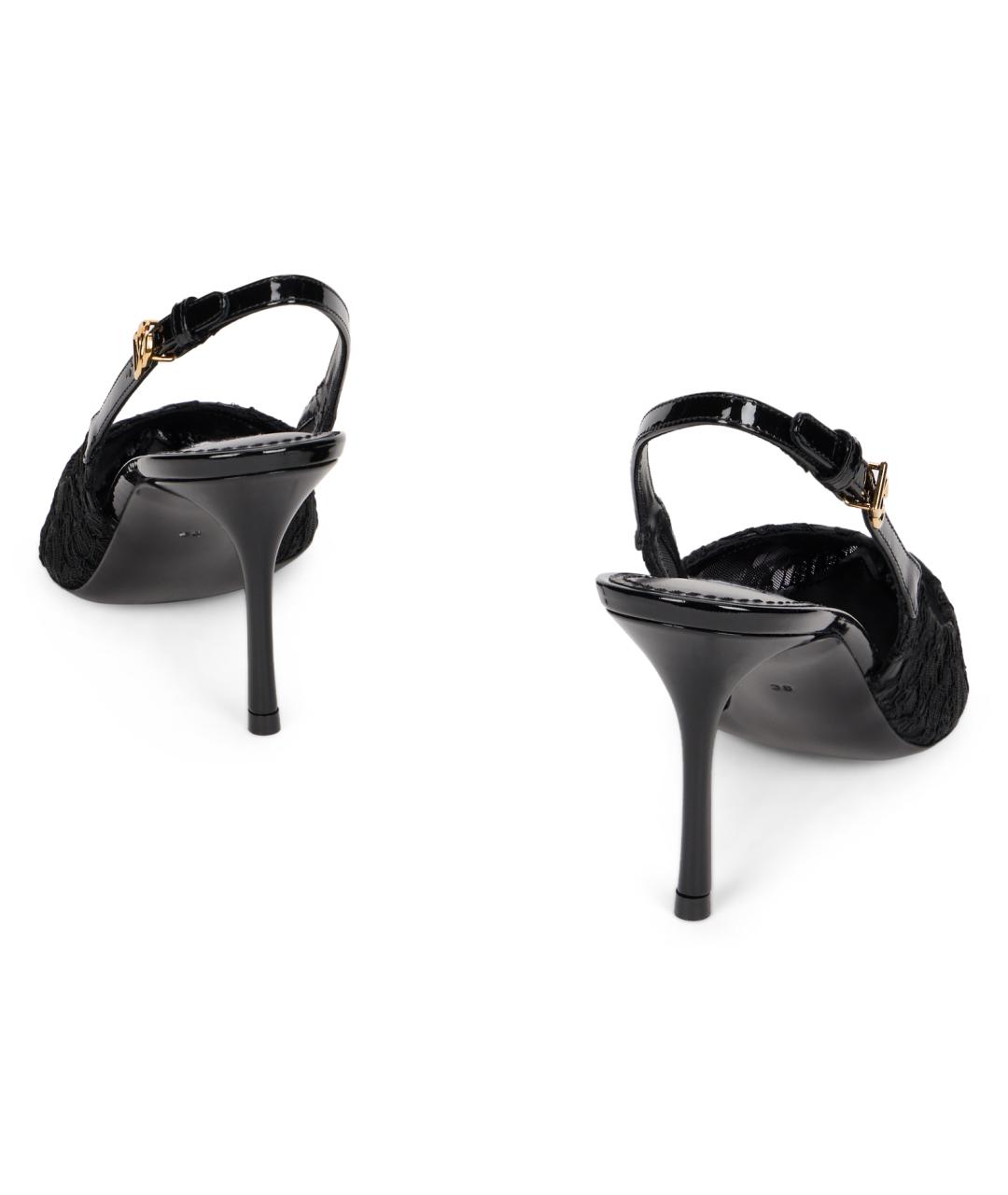 DOLCE&GABBANA Черные текстильные туфли, фото 4