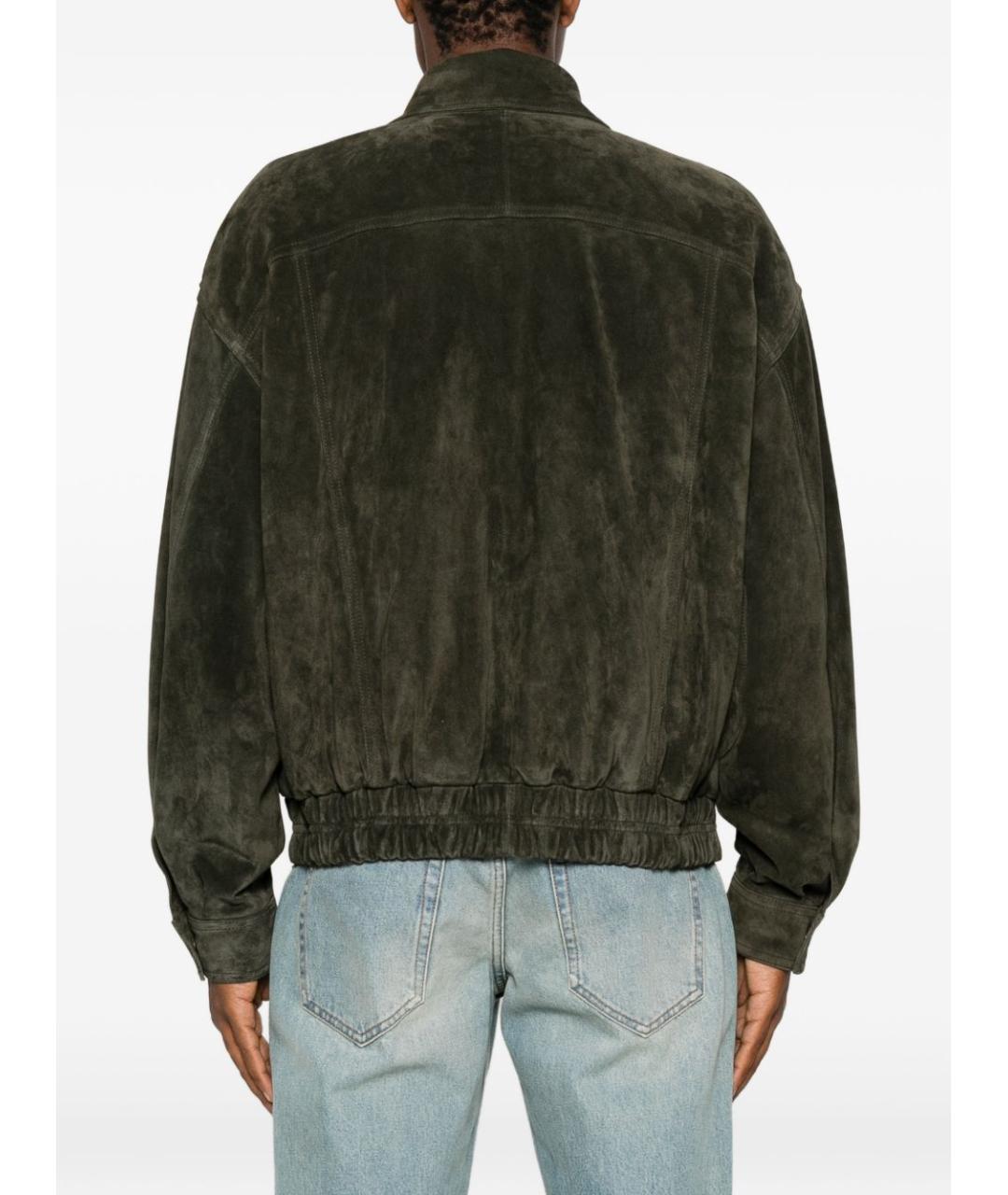 SAINT LAURENT Хаки замшевая куртка, фото 4