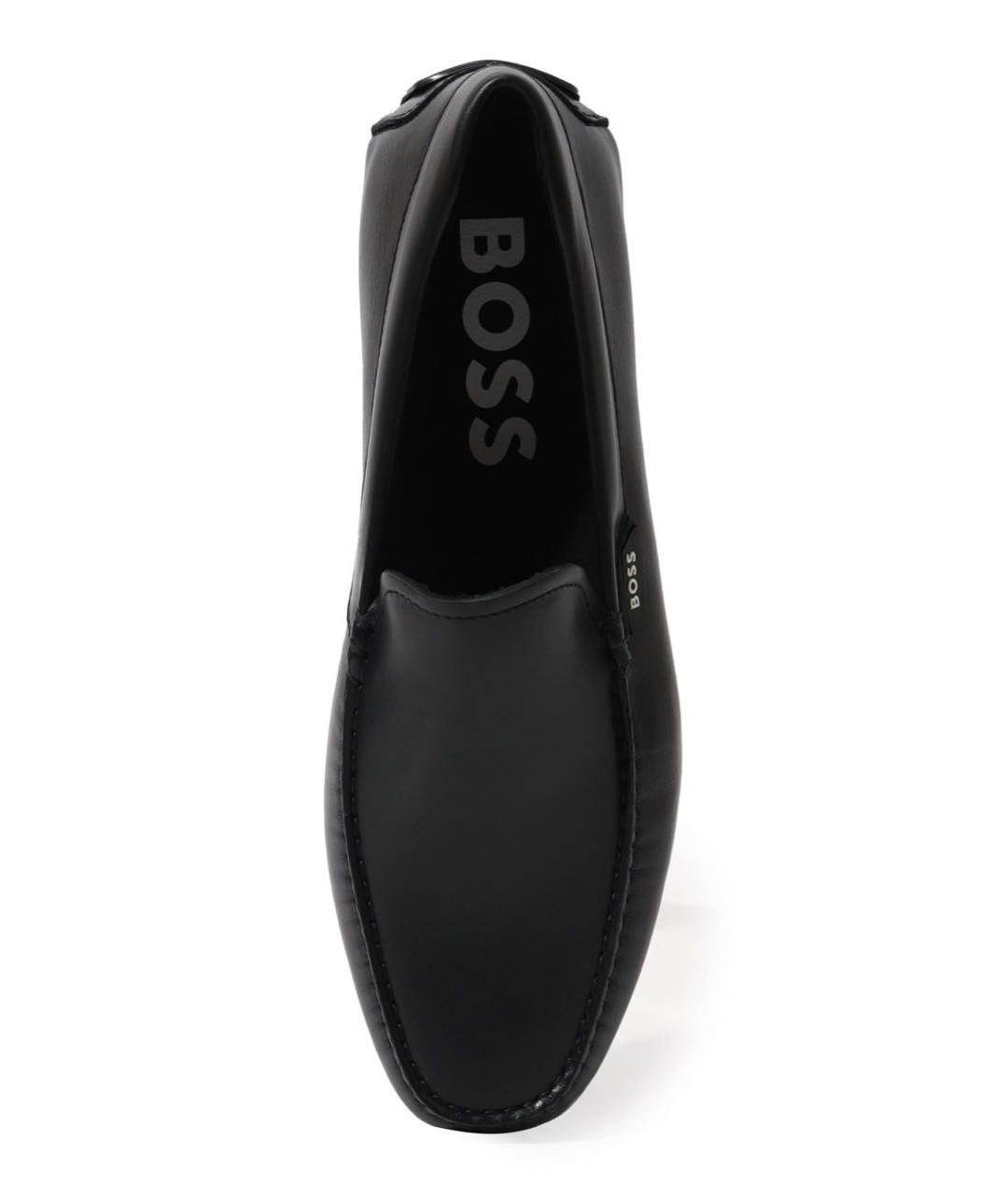 HUGO BOSS Черные кожаные мокасины, фото 2