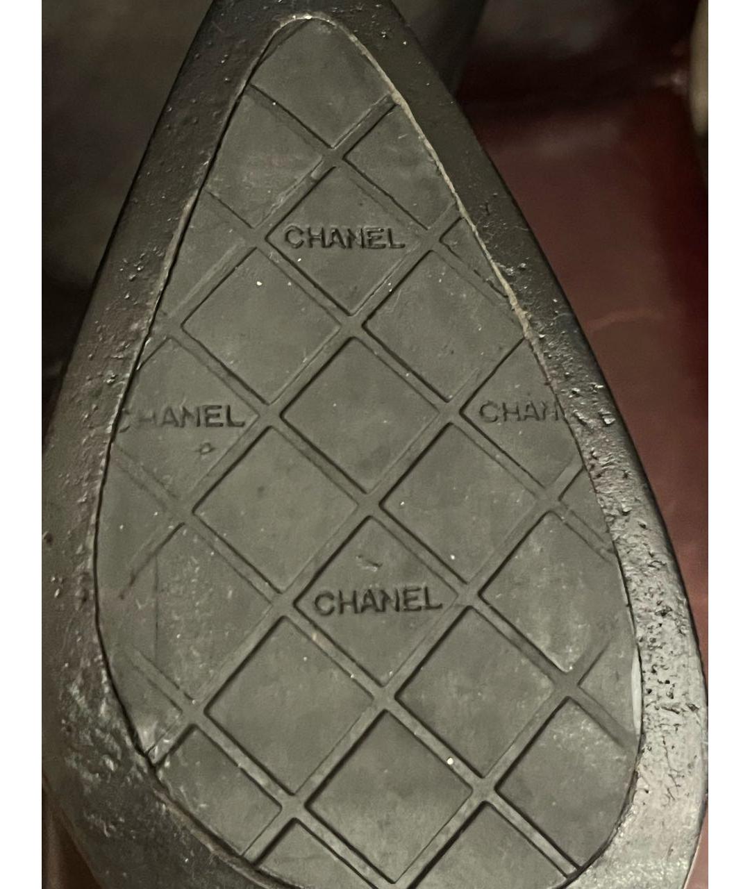 CHANEL Черные кожаные сапоги, фото 7