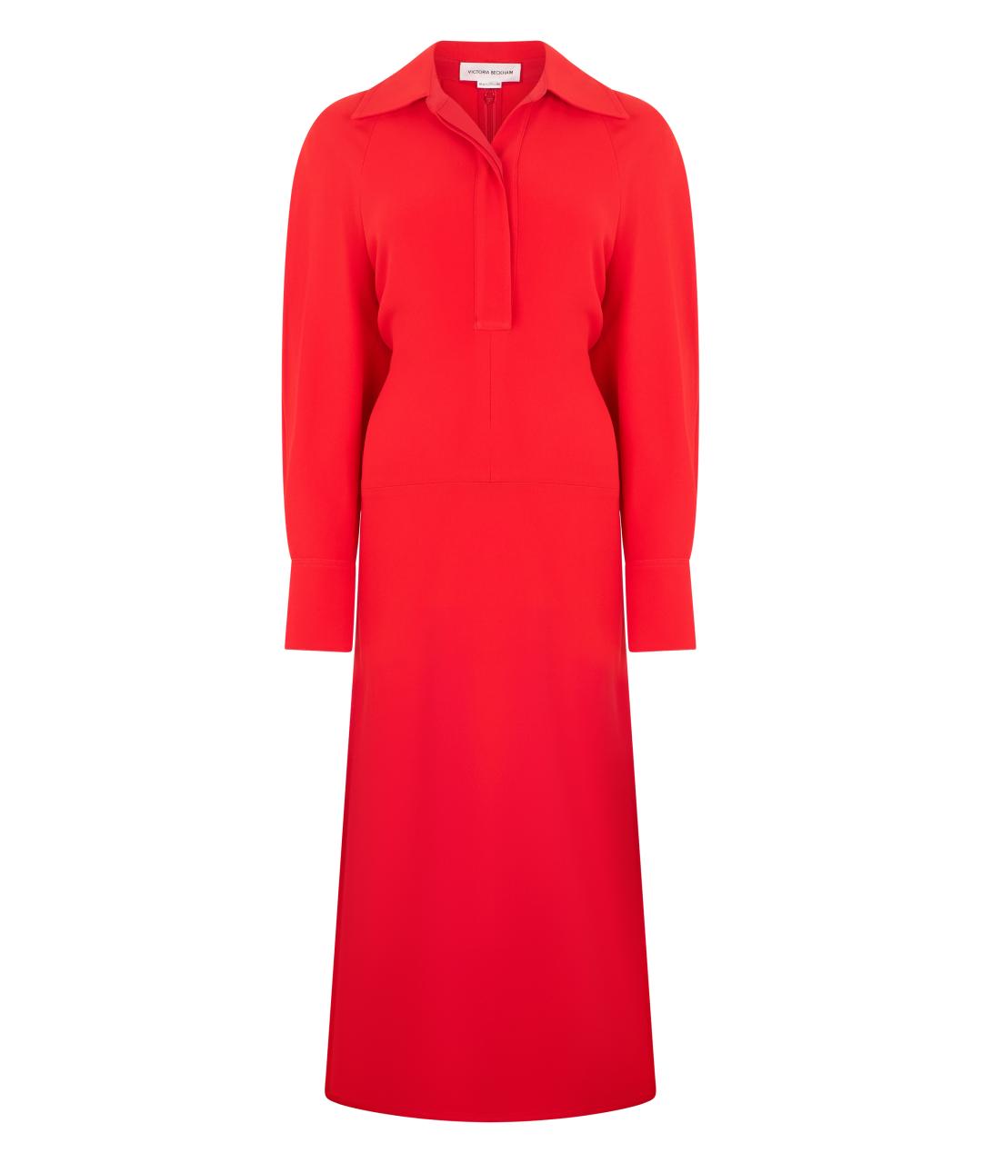 VICTORIA BECKHAM Красное вискозное платье, фото 1