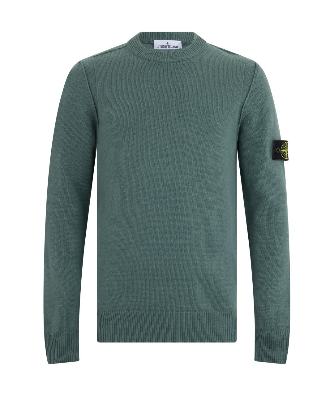 STONE ISLAND Зеленый шерстяной джемпер / свитер, фото 1