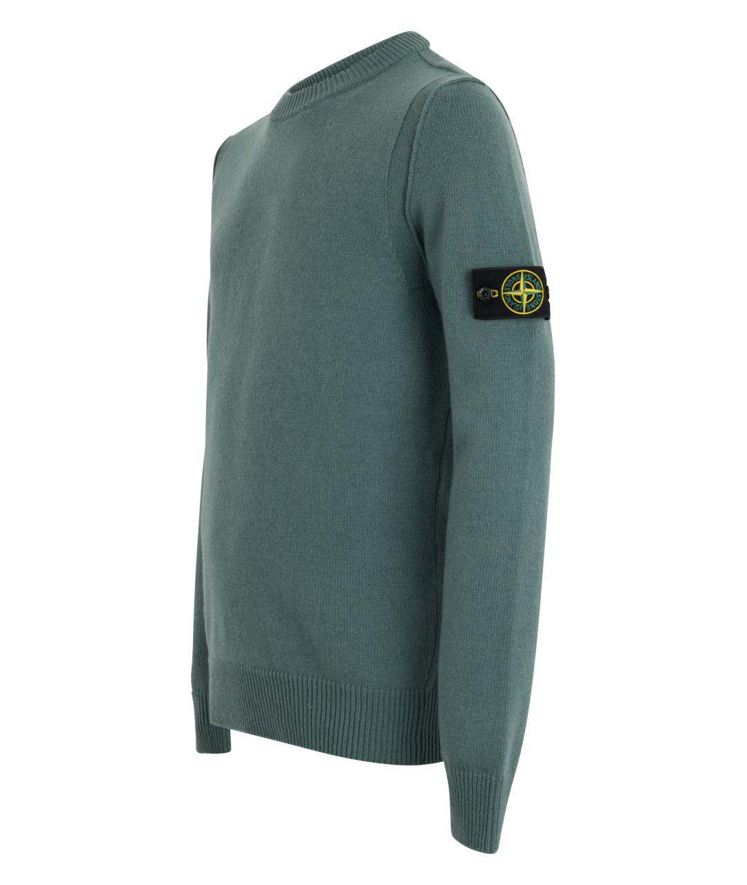 STONE ISLAND Зеленый шерстяной джемпер / свитер, фото 3