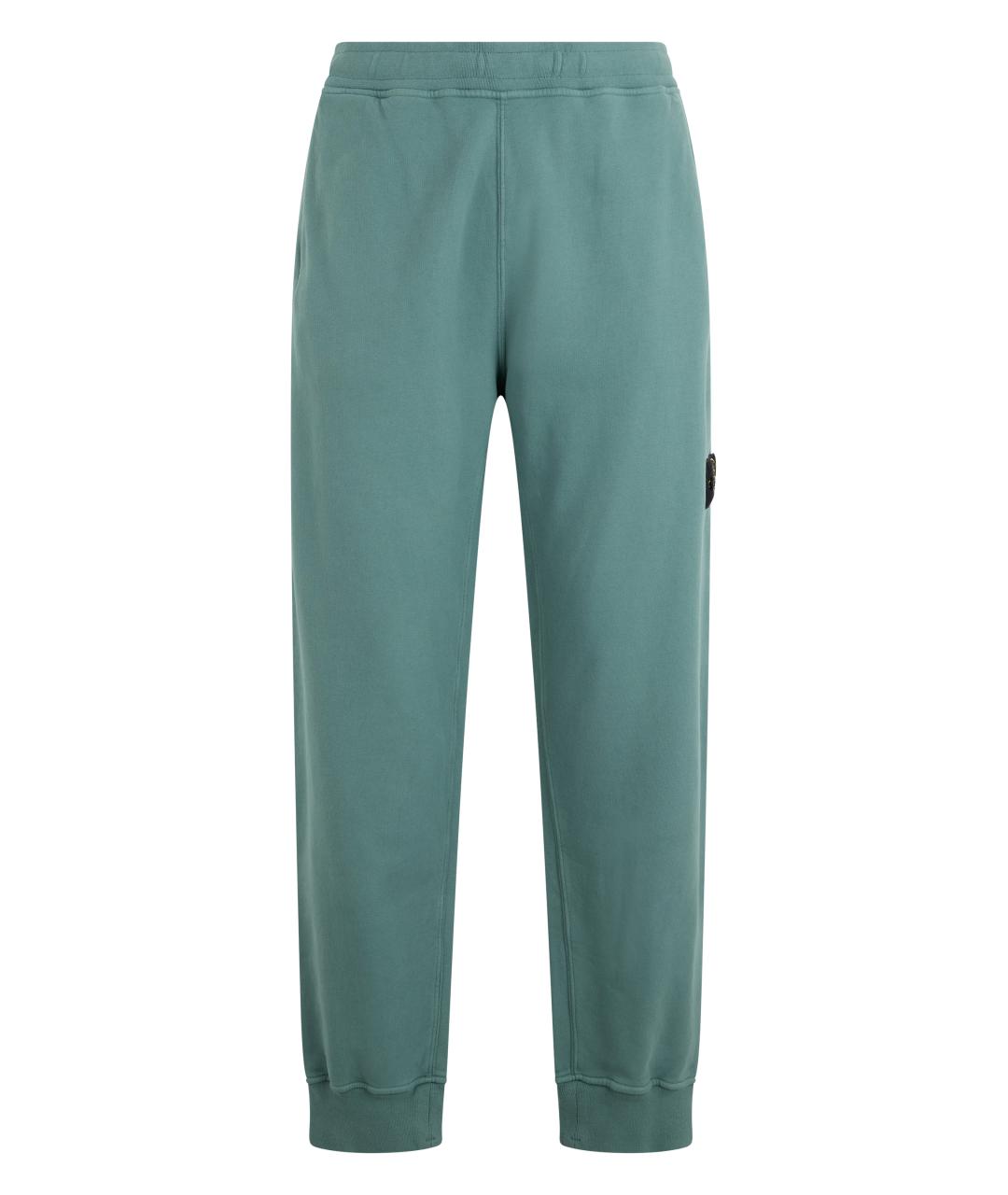 STONE ISLAND Зеленые хлопковые повседневные брюки, фото 1