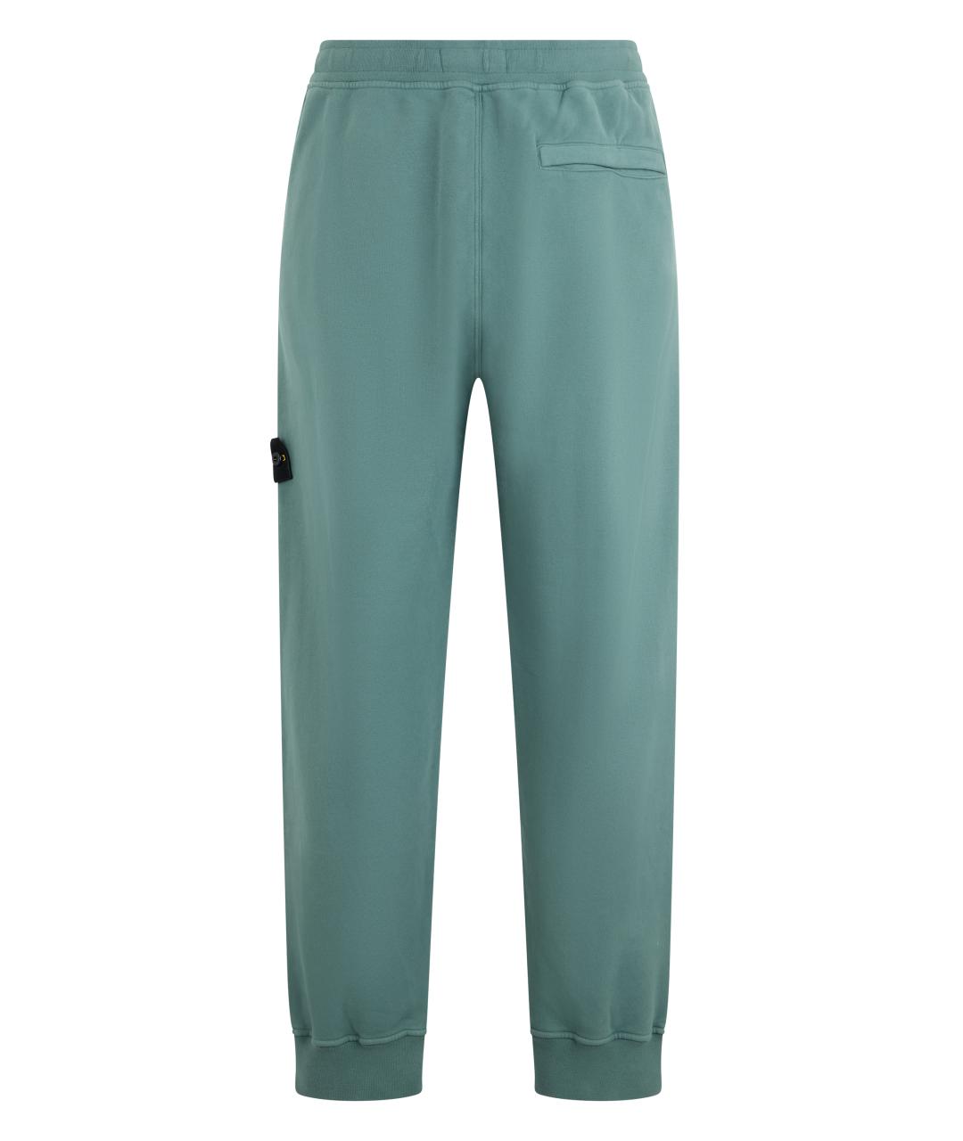 STONE ISLAND Зеленые хлопковые повседневные брюки, фото 2