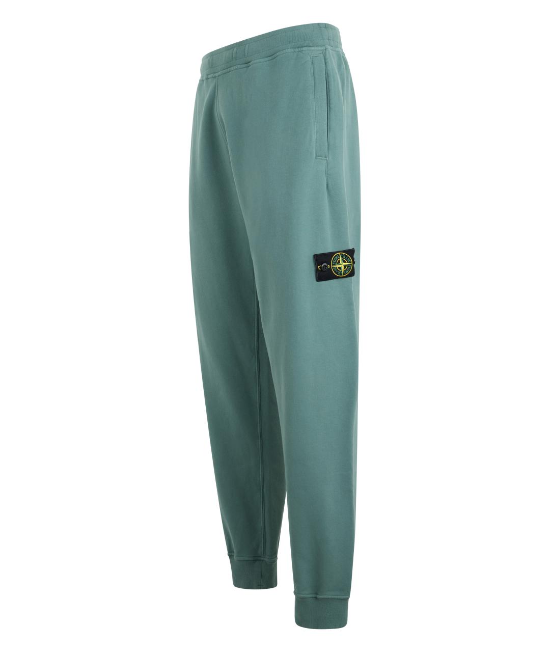STONE ISLAND Зеленые хлопковые повседневные брюки, фото 3
