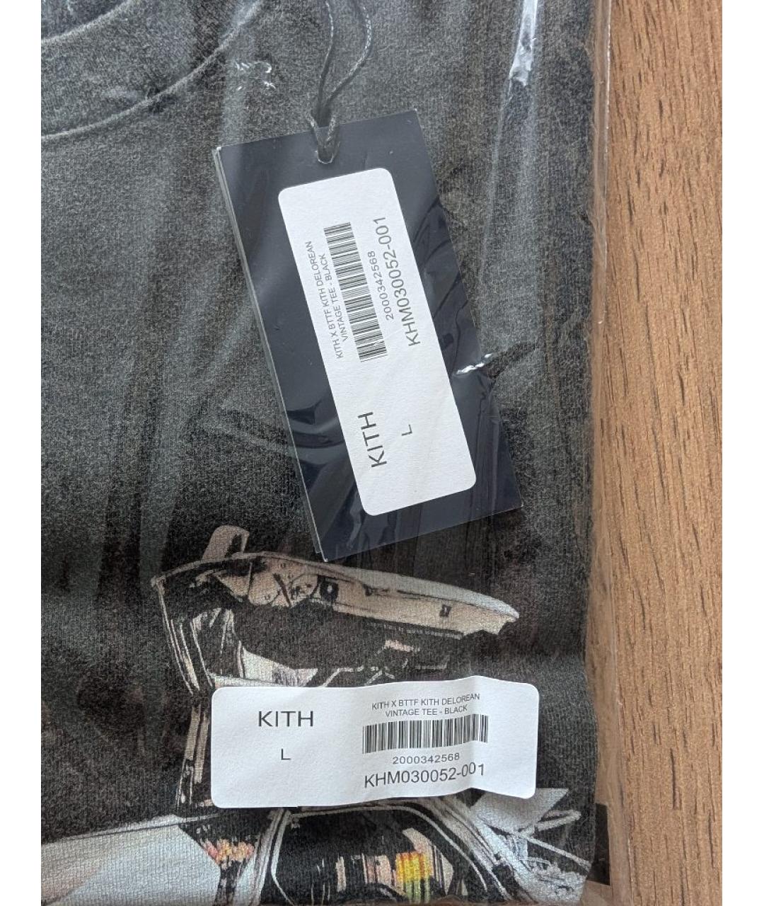 KITH Черная хлопковая футболка, фото 7