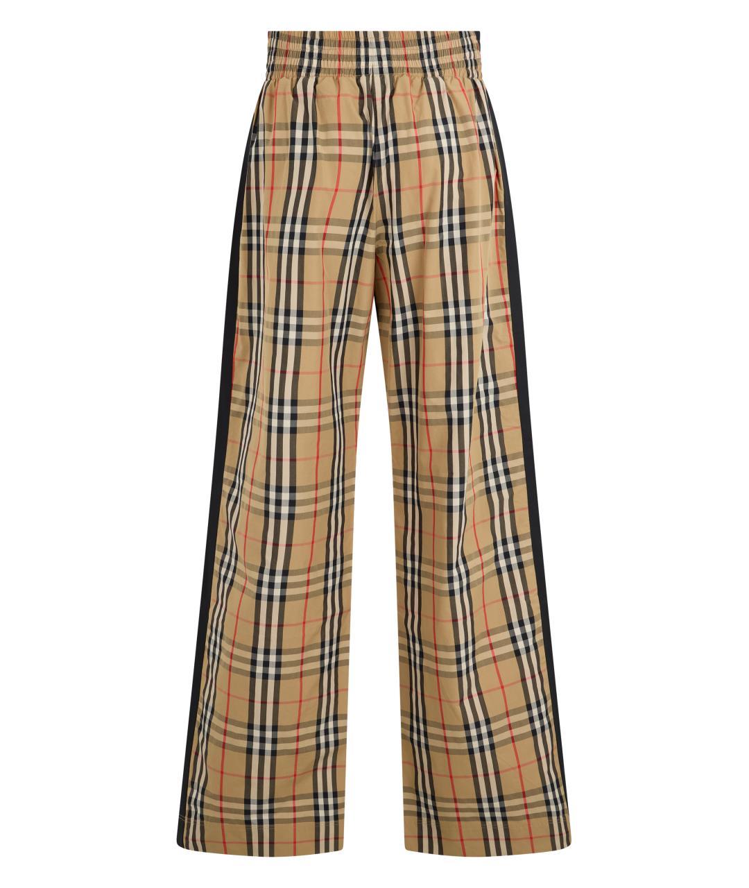BURBERRY Бежевые хлопковые брюки широкие, фото 2