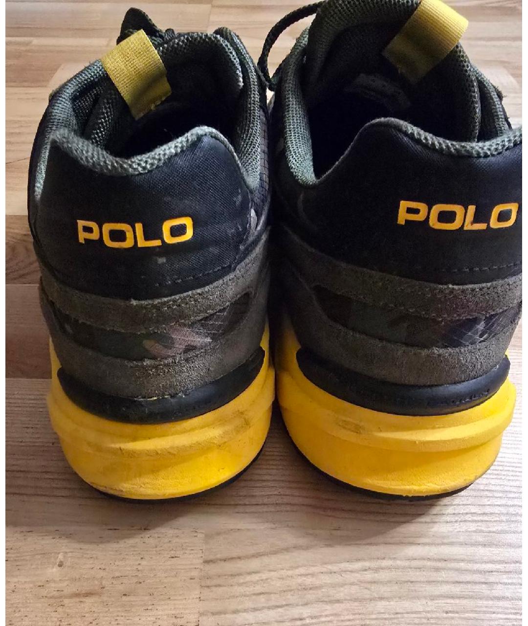 POLO RALPH LAUREN Хаки замшевые низкие кроссовки / кеды, фото 3