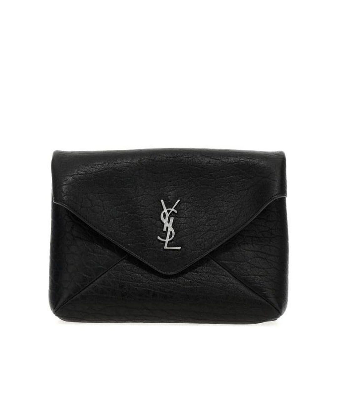 SAINT LAURENT Черная кожаная сумка через плечо, фото 1