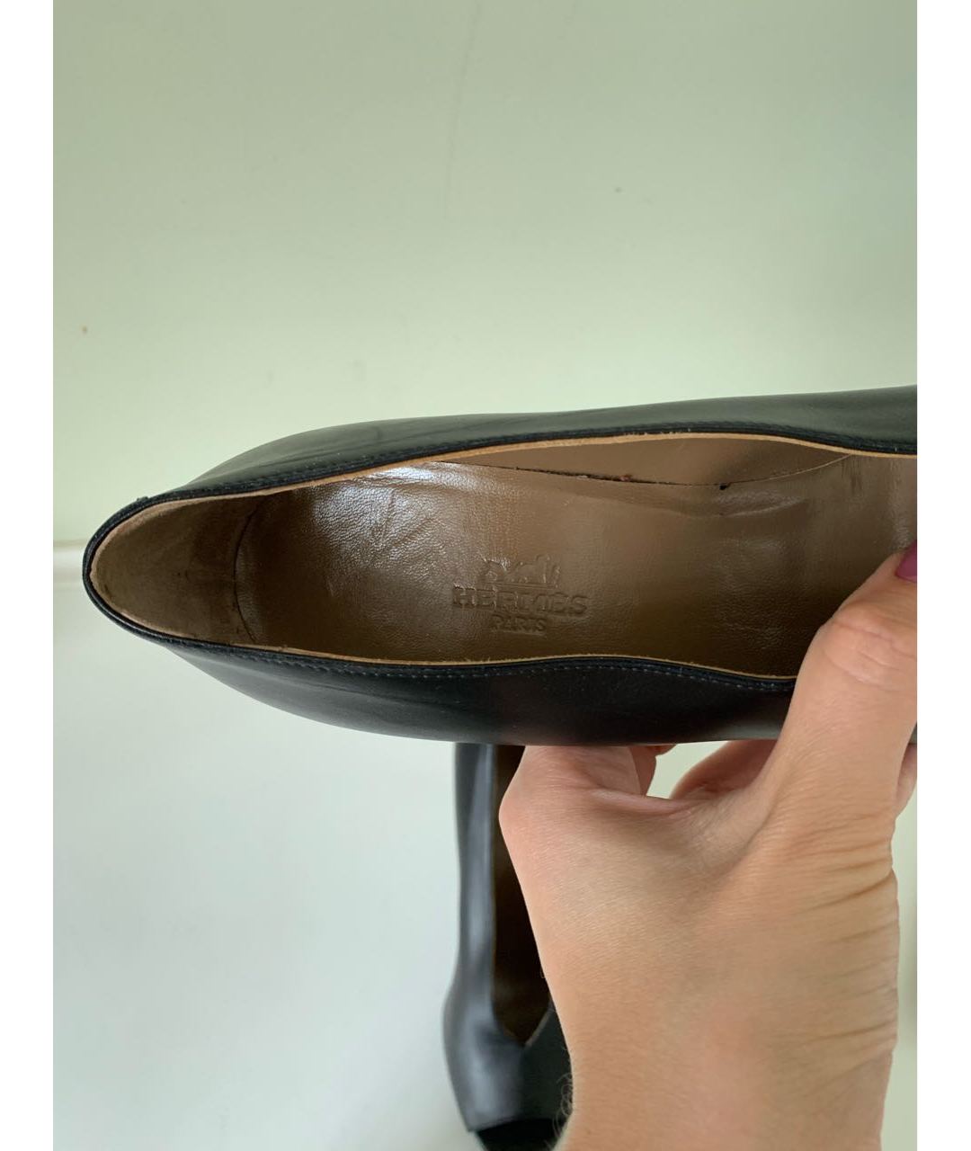 HERMES PRE-OWNED Черные кожаные туфли, фото 4