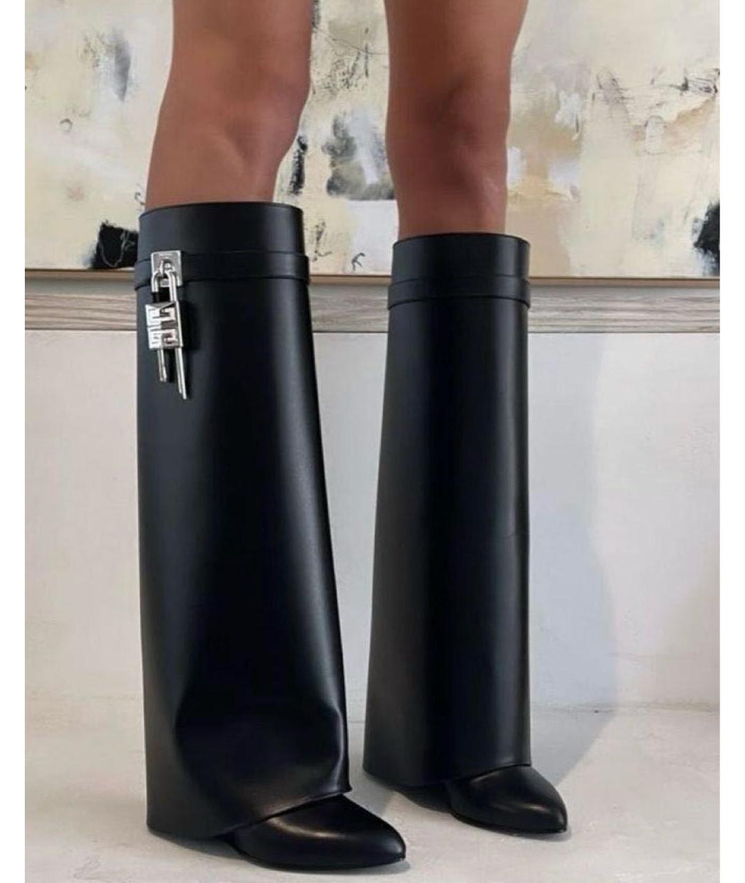 GIVENCHY Черные кожаные сапоги, фото 6
