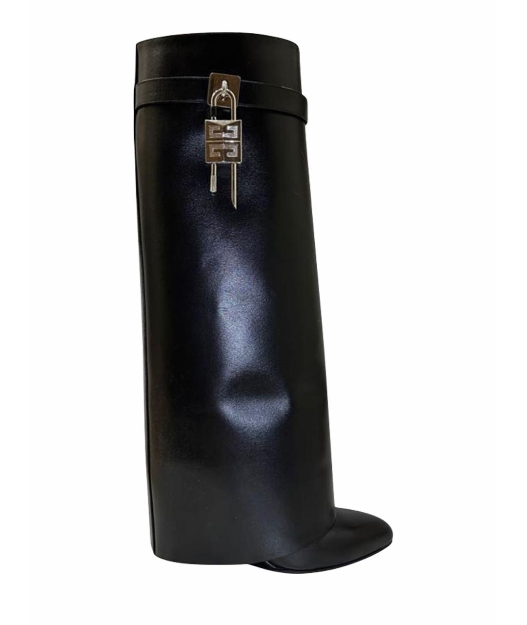 GIVENCHY Черные кожаные сапоги, фото 1