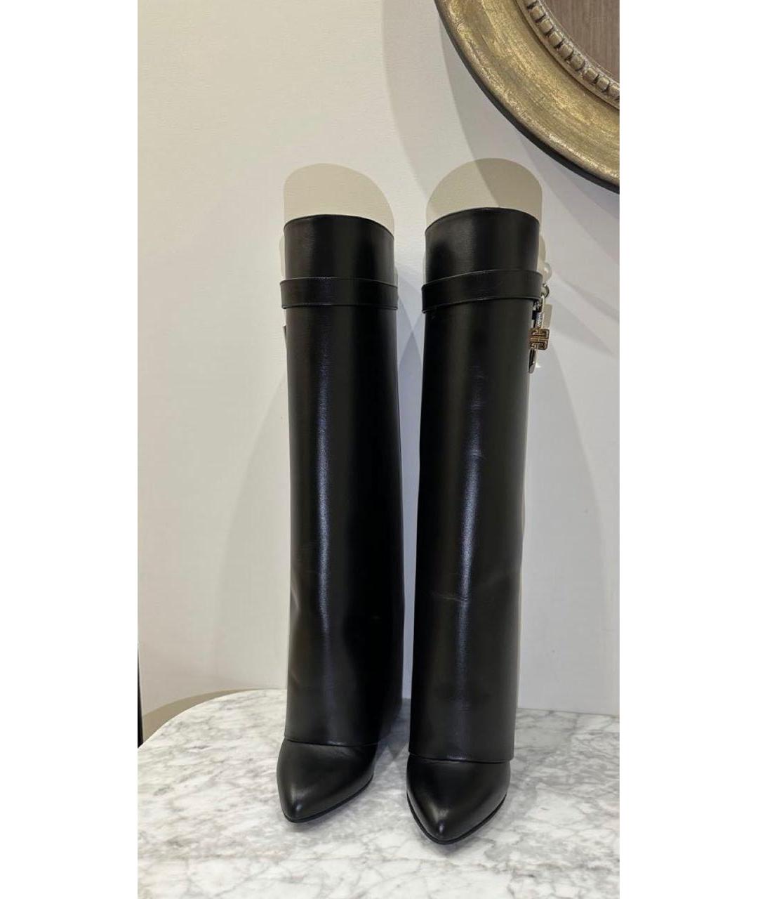 GIVENCHY Черные кожаные сапоги, фото 2