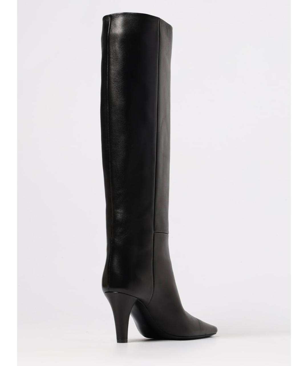 SAINT LAURENT Черные кожаные сапоги, фото 3