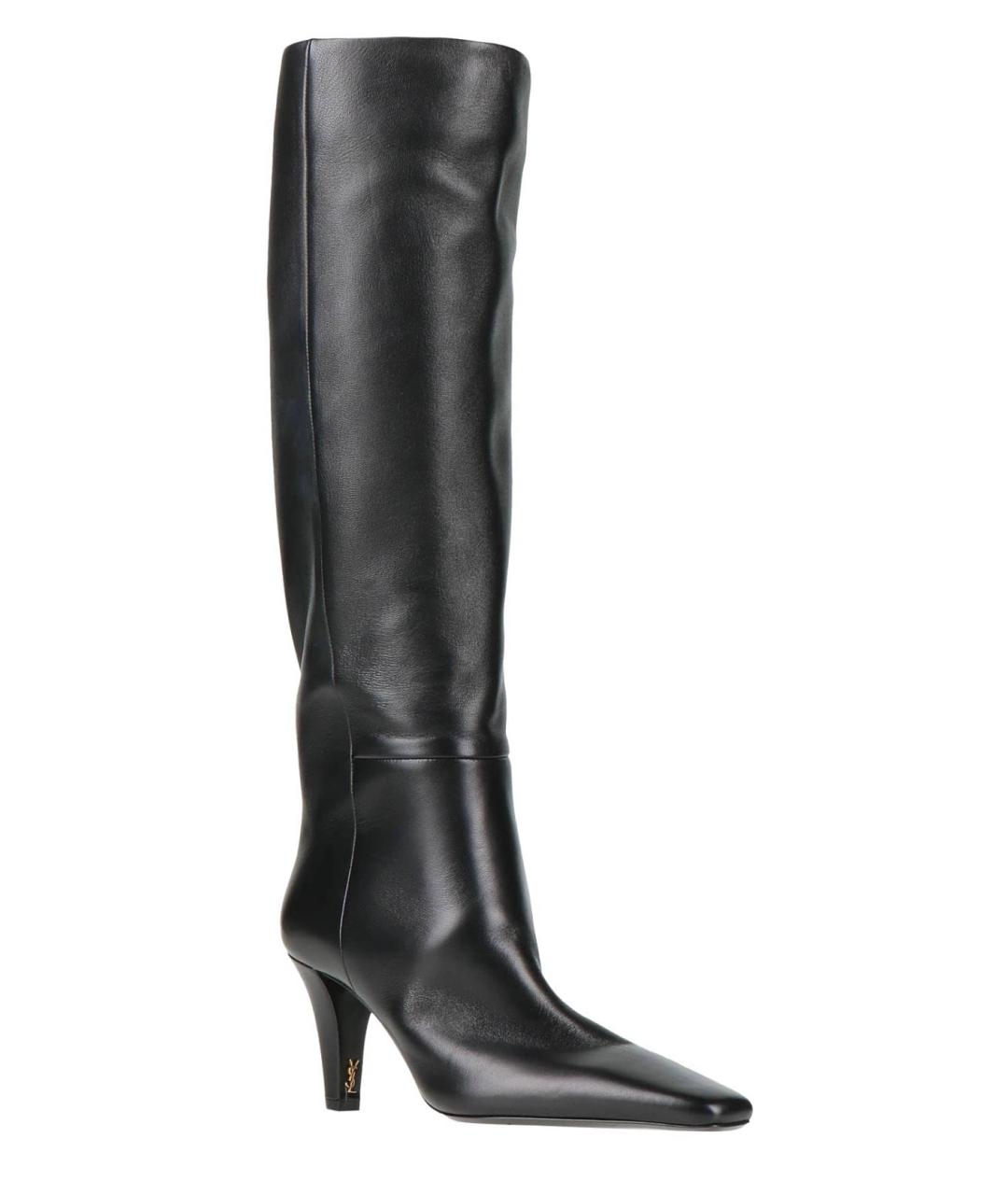 SAINT LAURENT Черные кожаные сапоги, фото 6