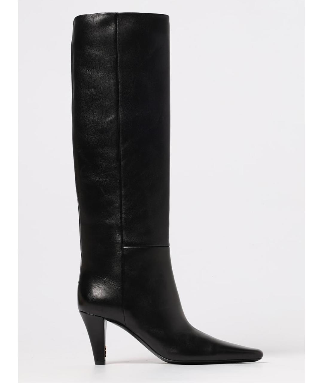 SAINT LAURENT Черные кожаные сапоги, фото 9