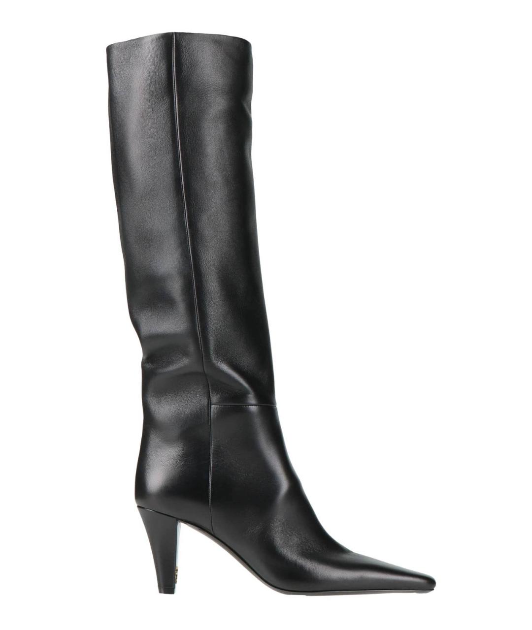 SAINT LAURENT Черные кожаные сапоги, фото 5