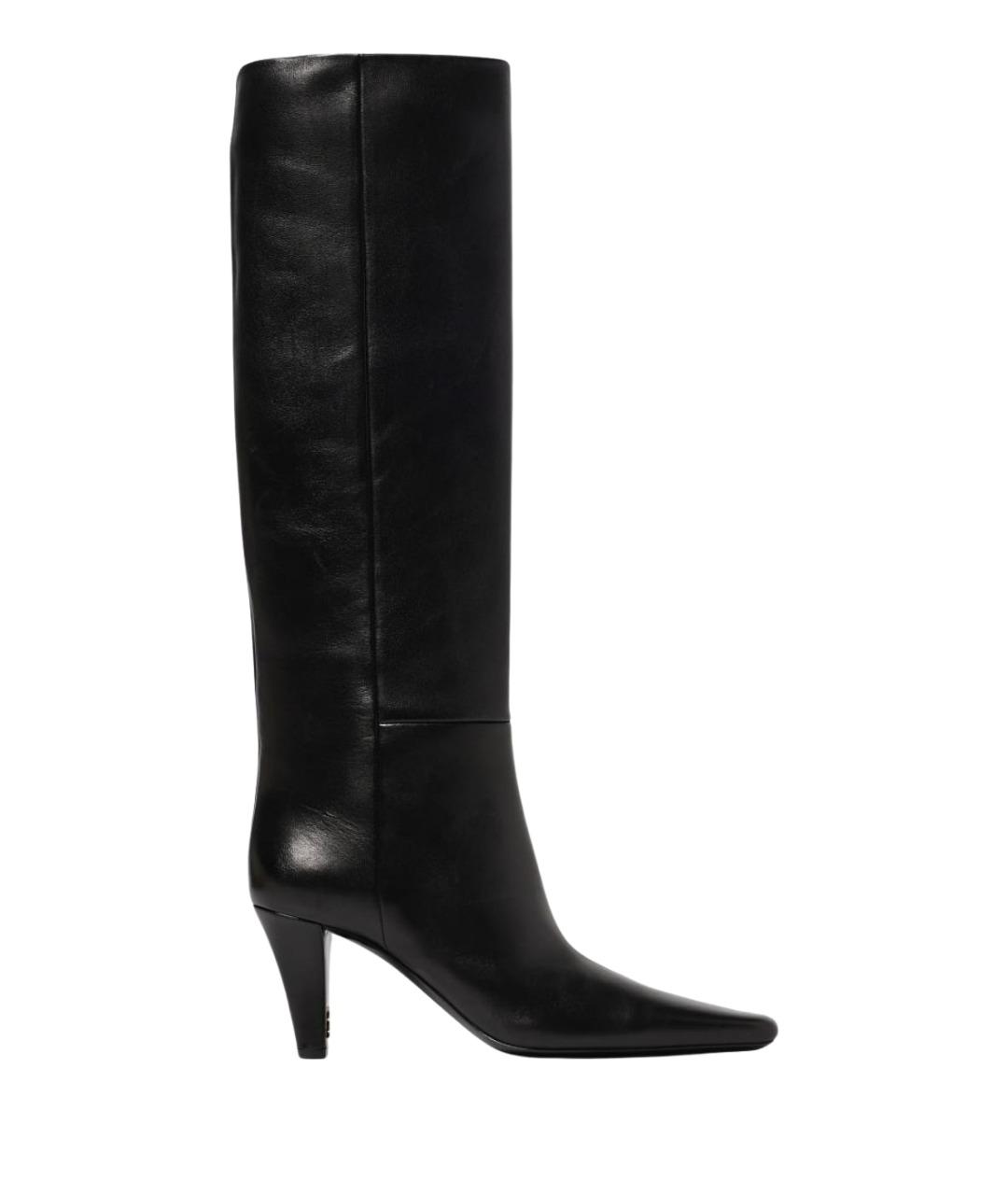 SAINT LAURENT Черные кожаные сапоги, фото 1