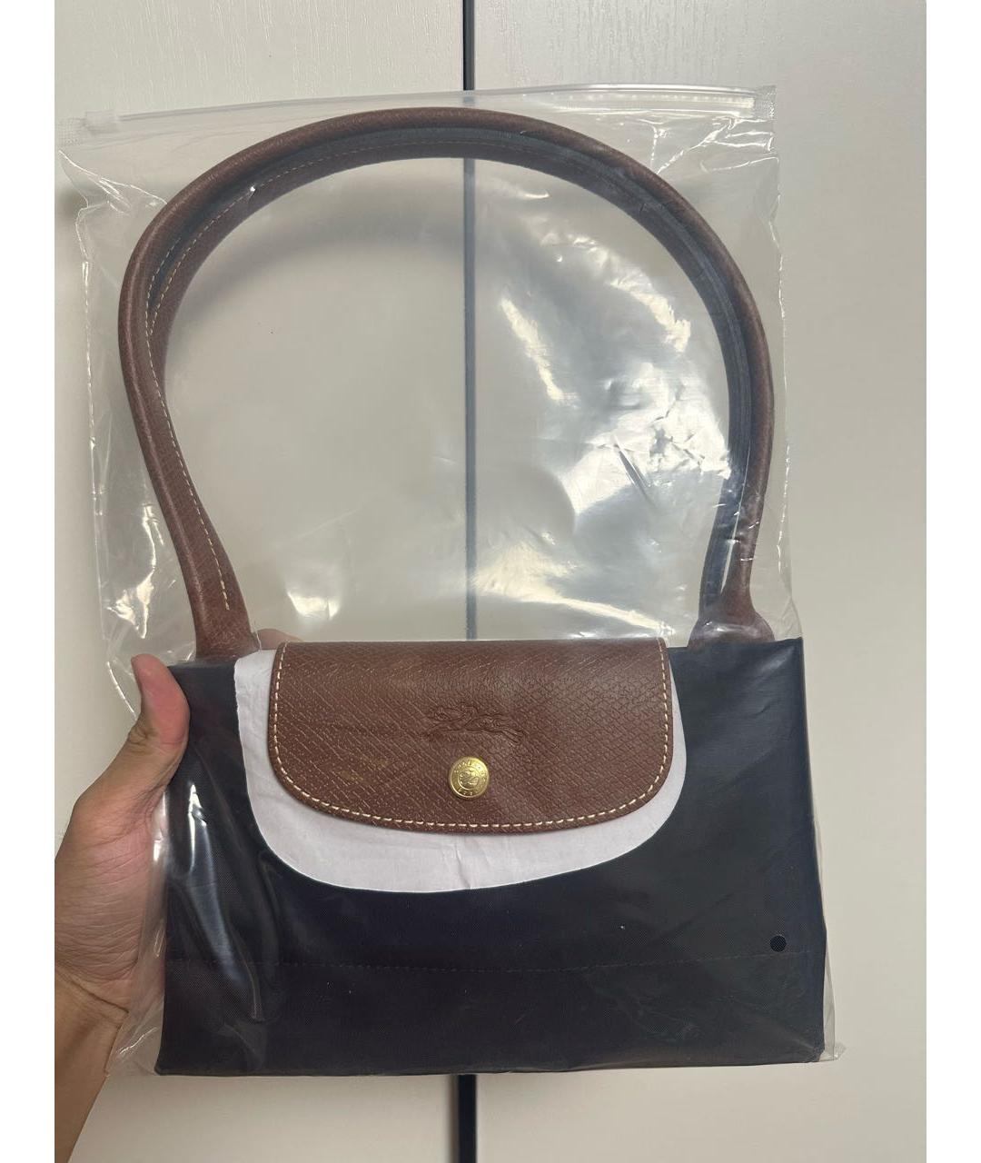 LONGCHAMP Черная тканевая сумка тоут, фото 2
