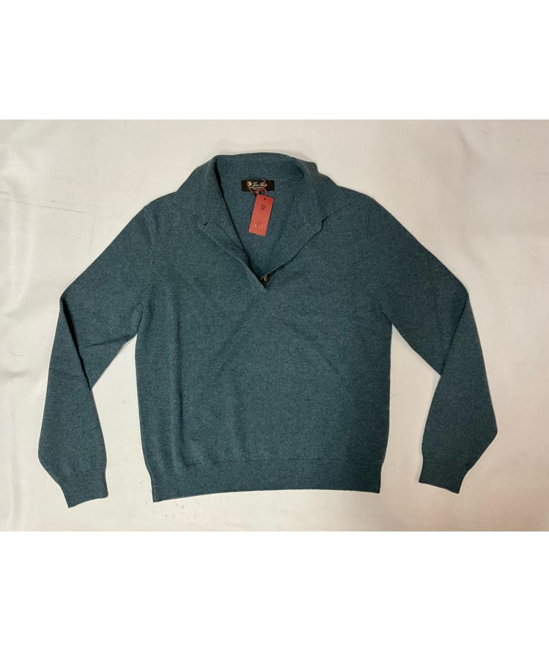 LORO PIANA Бирюзовый кашемировый джемпер / свитер, фото 5