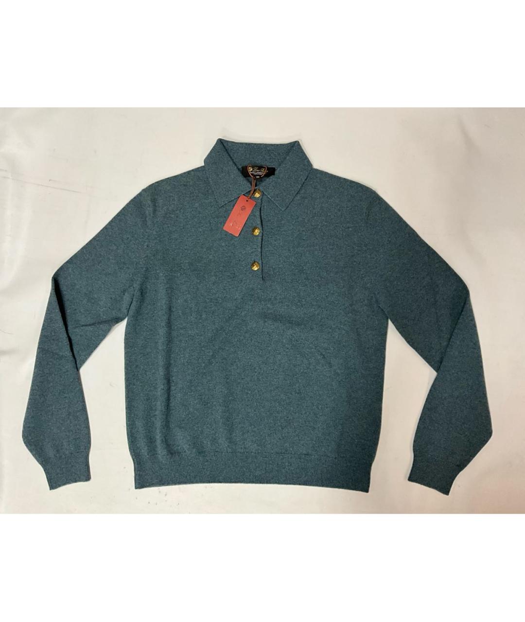 LORO PIANA Бирюзовый кашемировый джемпер / свитер, фото 4