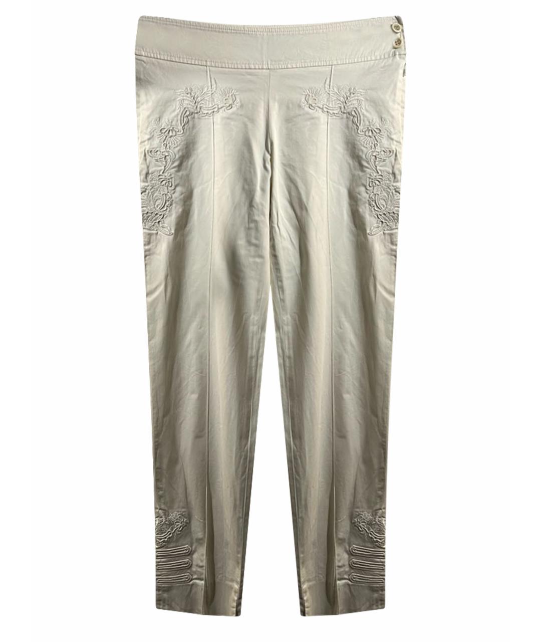 ERMANNO SCERVINO Белые хлопковые брюки узкие, фото 1