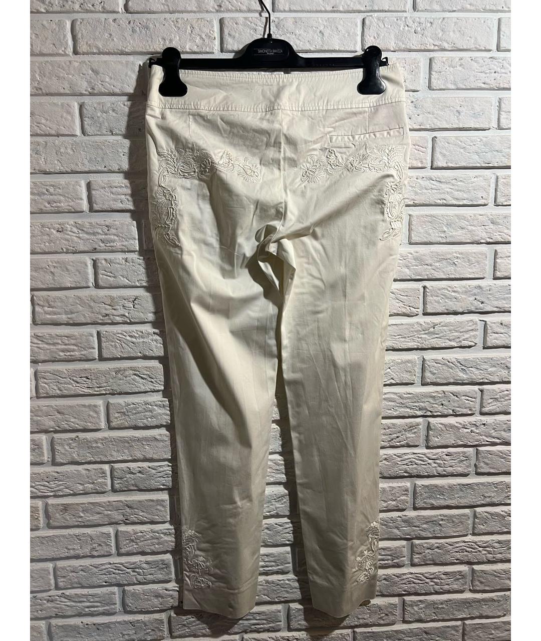 ERMANNO SCERVINO Белые хлопковые брюки узкие, фото 2