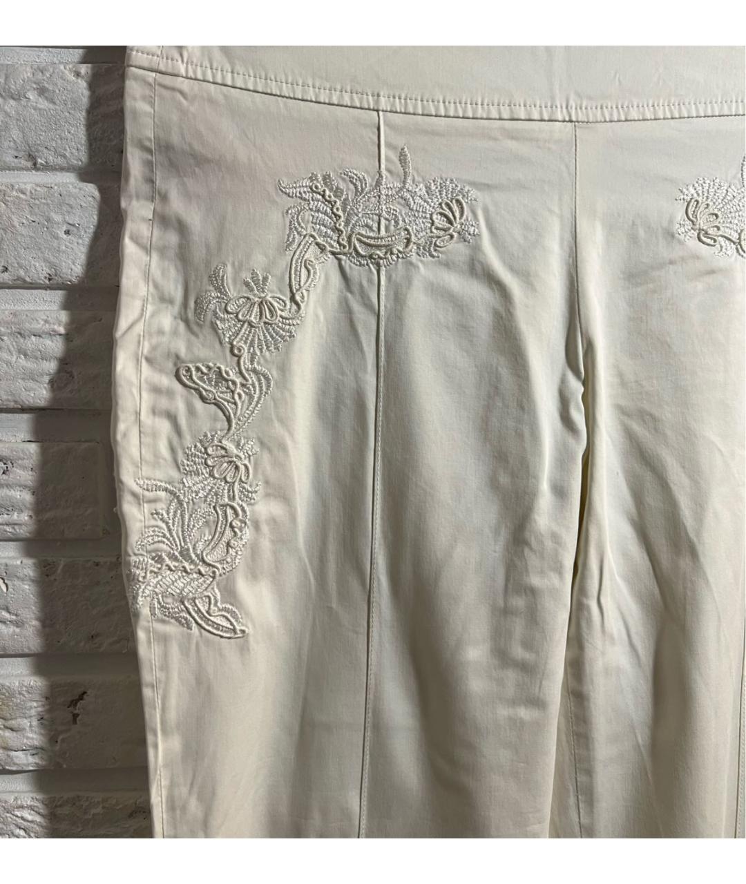 ERMANNO SCERVINO Белые хлопковые брюки узкие, фото 3