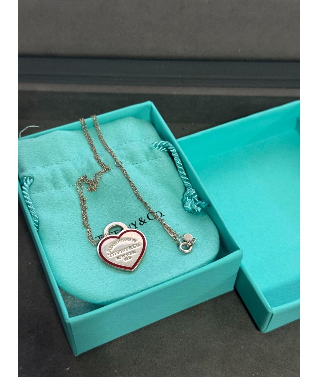 TIFFANY&CO Красная серебряная подвеска, фото 8