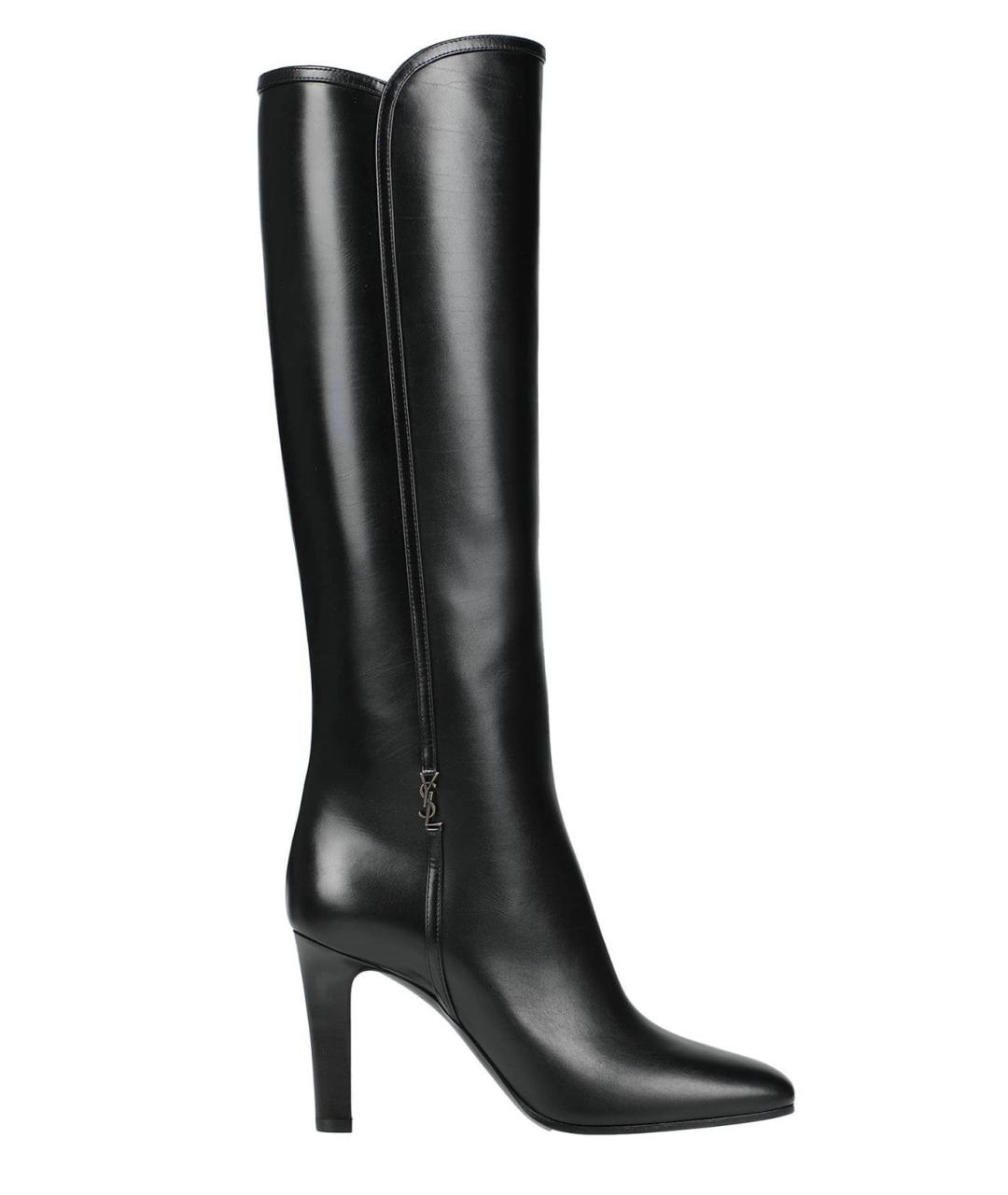 SAINT LAURENT Черные кожаные сапоги, фото 1